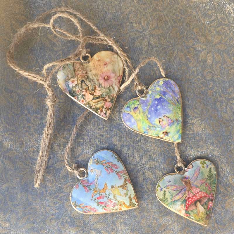 Mini Fairy Metal Hearts on String
