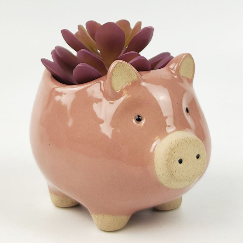 Mini Pig Planter - Pink