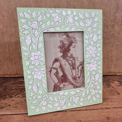 Hand Painted Mint Photo Frame