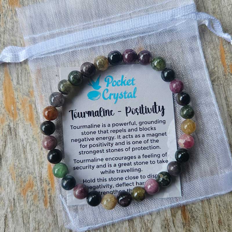 Multicolour Tourmaline Crystal Stretch Bracelet