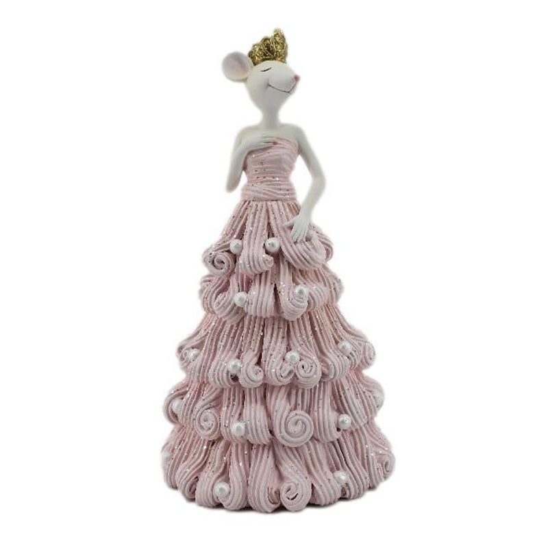 Mouse Princess Figurine - Pink Swirls