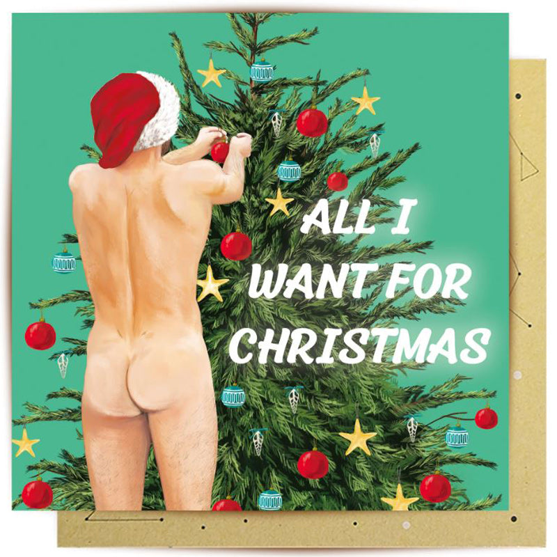 Naked Christmas Greeting Card