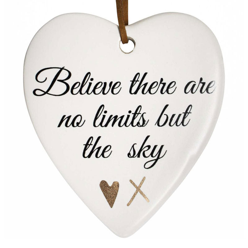 Believe In No Limits Hanging Heart Ornament