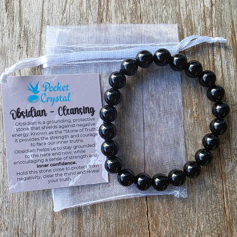 Obsidian Crystal Stretch Bracelet