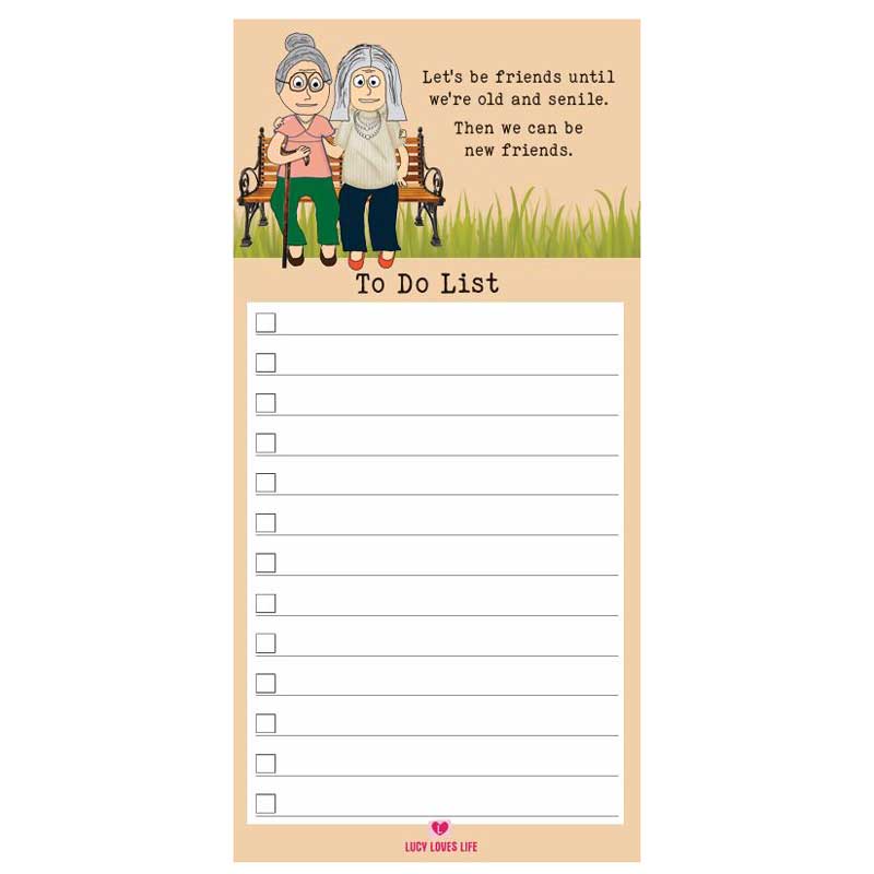 Lucy Loves Life Magnetic Notepad Jotter - Let's Be New Friends