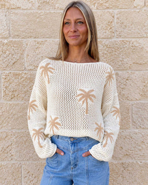 Palm Crochet Top - Natural