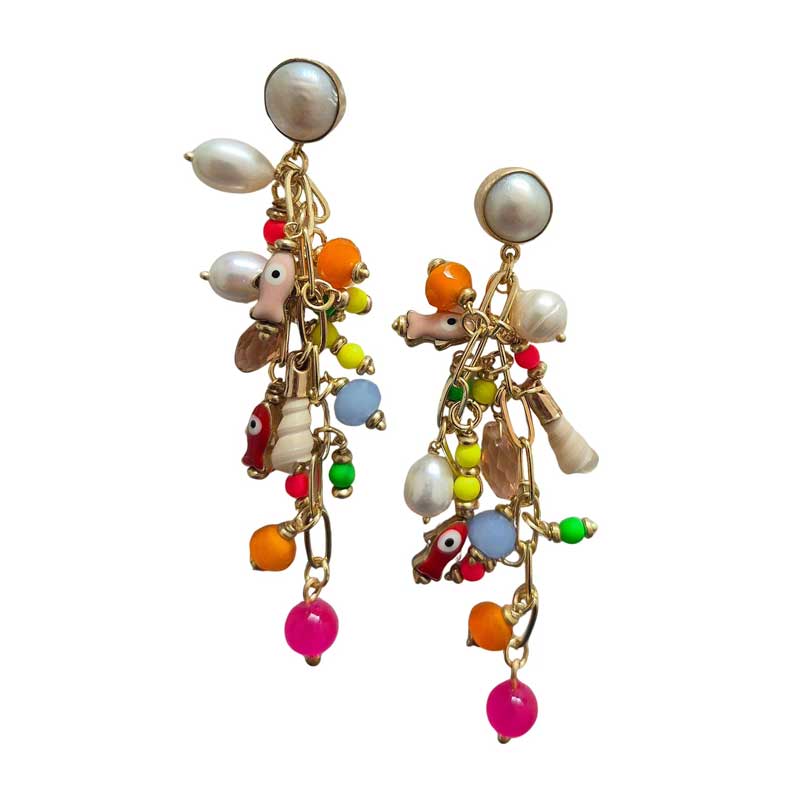Confetti Pearl Drop Earrings by Zoda