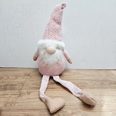 Pink Fluffy Christmas Gnome Dangly Legs - Gretel