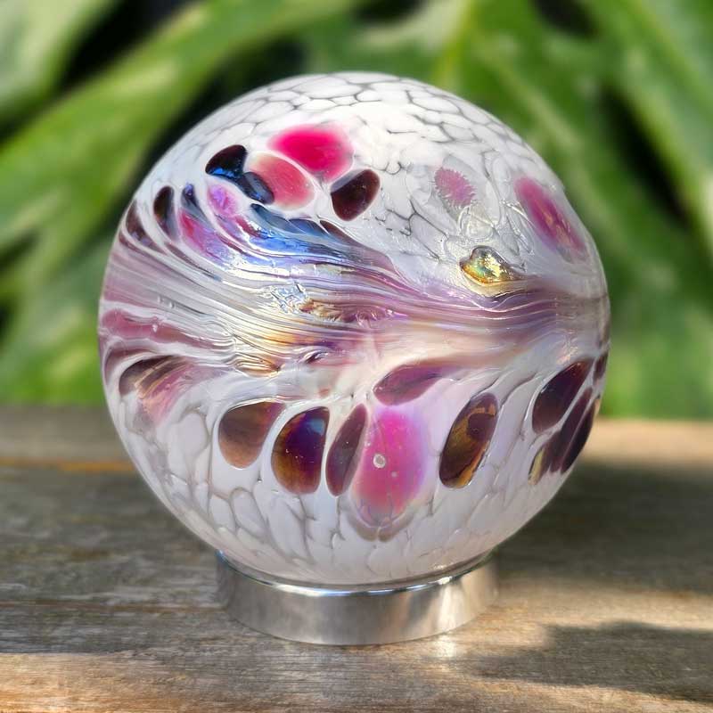 Friendship Ball White & Pink Feather Colour Swirl