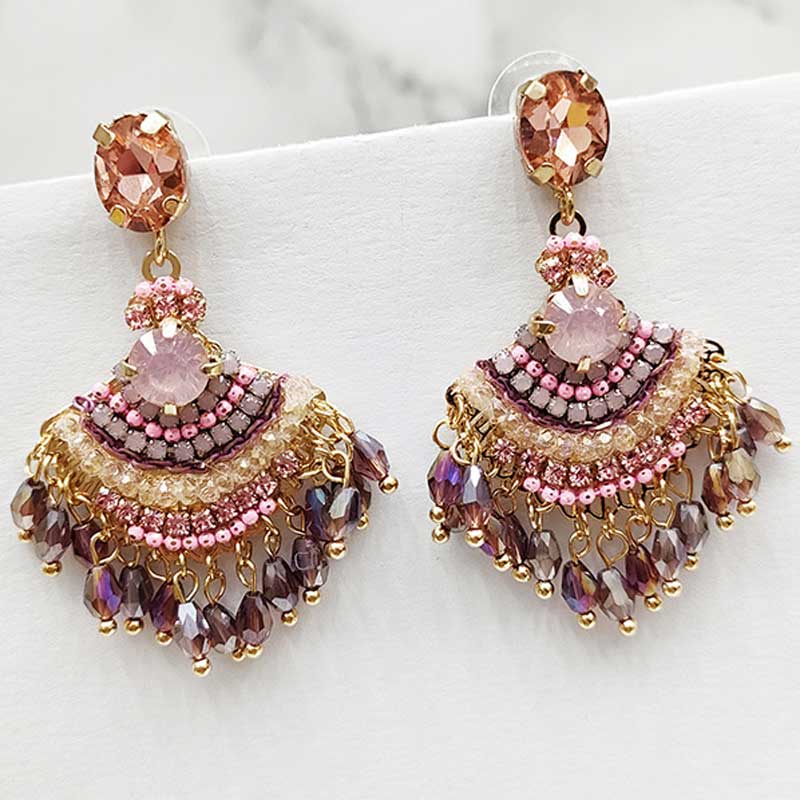 Camille Pink & Mauve Statement Earrings