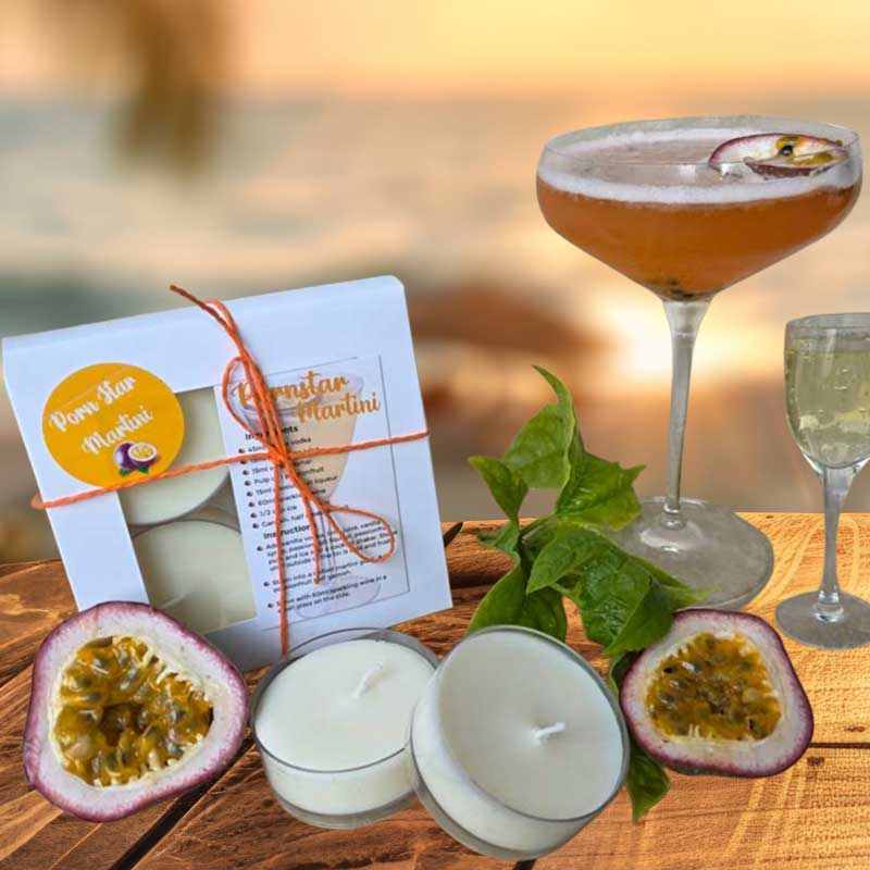 Pornstar Martini Cocktail Soy Maxi Tealight Candles - Set of 4