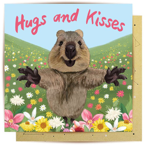 Quokka Hugs And Kisses Greeting Card
