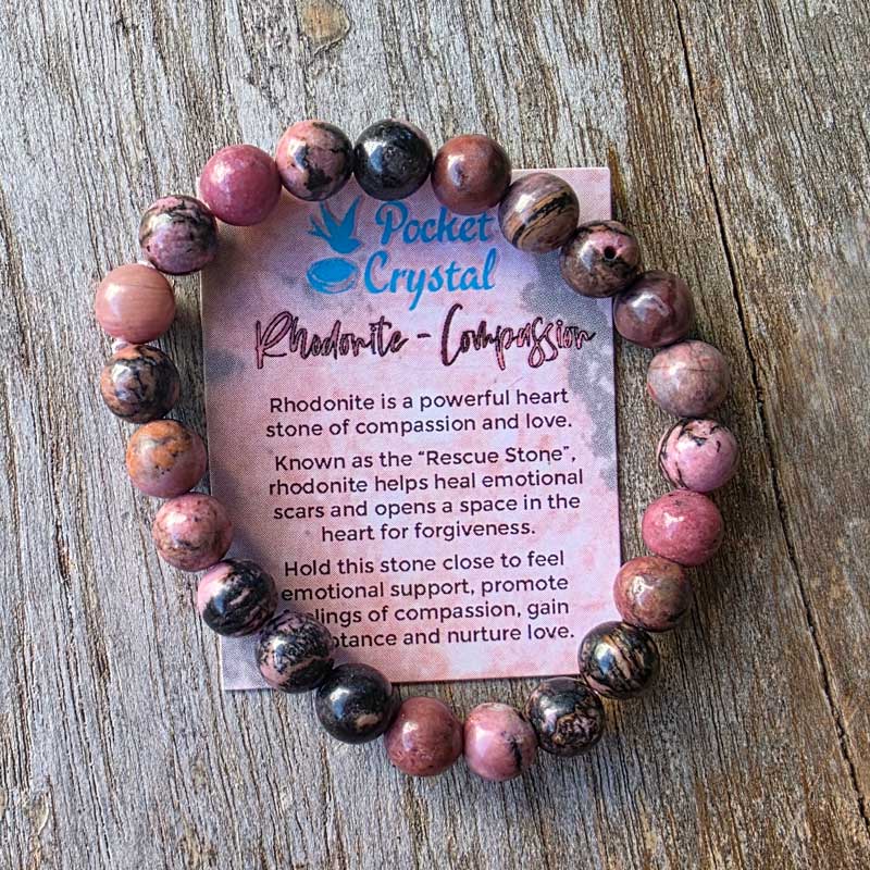 Rhodonite Crystal Stretch Bracelet