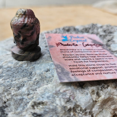Rhodonite Pocket Crystal Buddha - Compassion