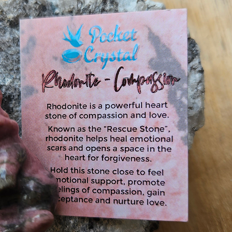 Rhodonite Pocket Crystal Rabbit - Compassion