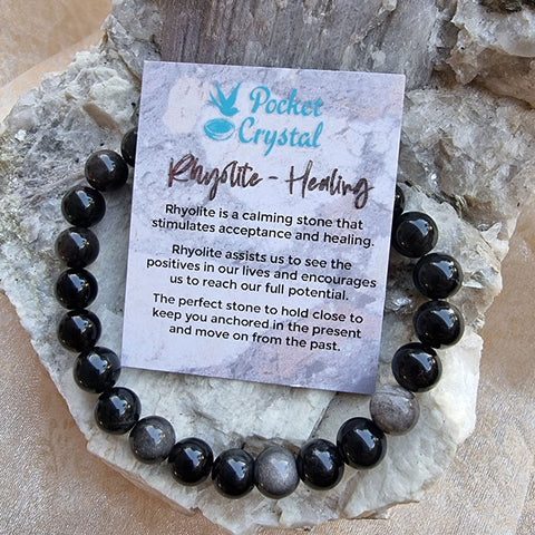 Rhyolite Crystal Stone Stretch Bracelet