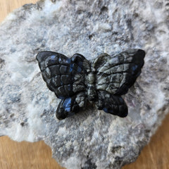 Rhyolite Pocket Crystal Butterfly - Healing