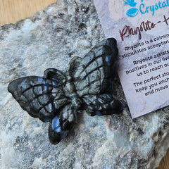 Rhyolite Pocket Crystal Butterfly - Healing