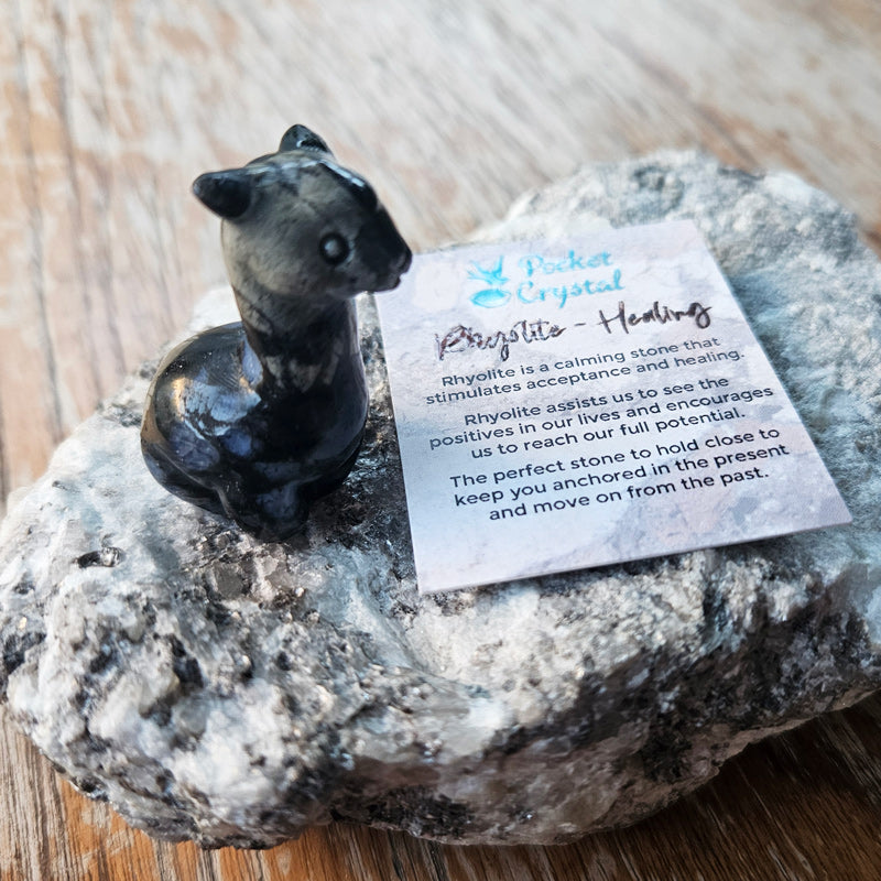 Rhyolite Pocket Crystal Llama - Healing