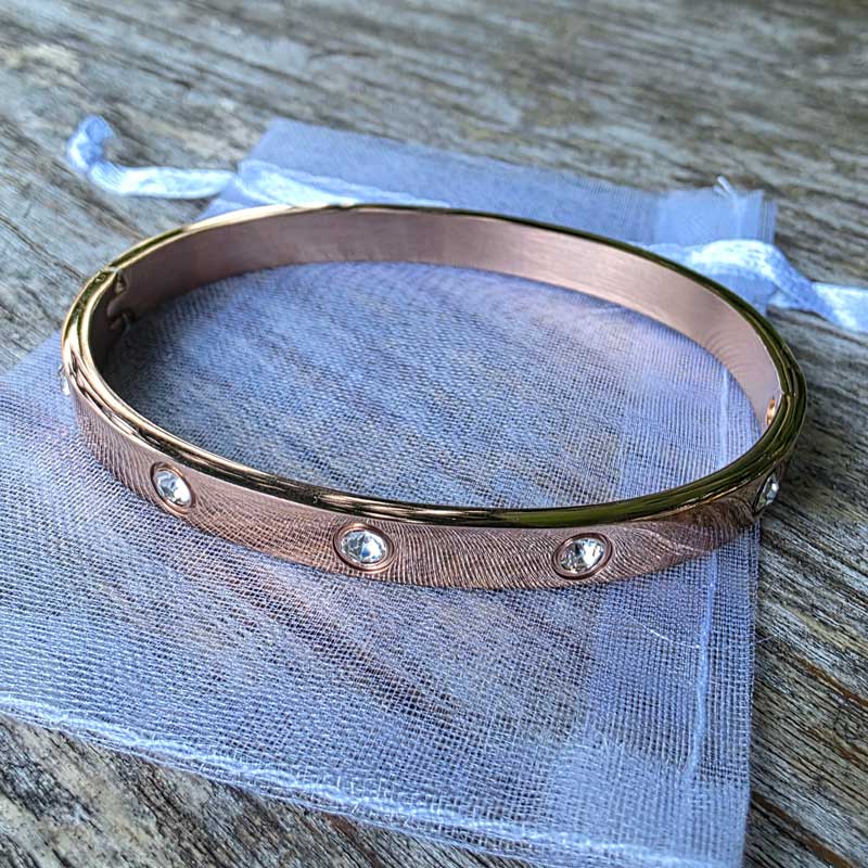 Rose Gold Crystal Bangle