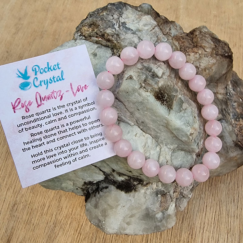 Rose Quartz Crystal Stretch Bracelet