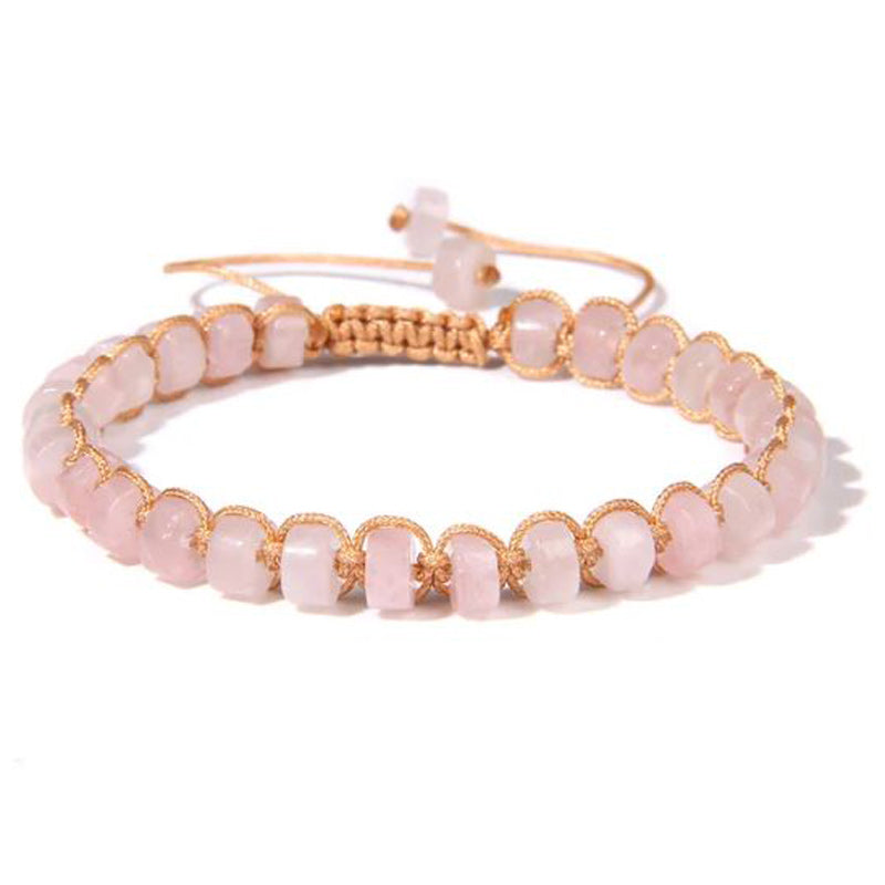 Rose Quartz Natural Stone Adjustable Bracelet