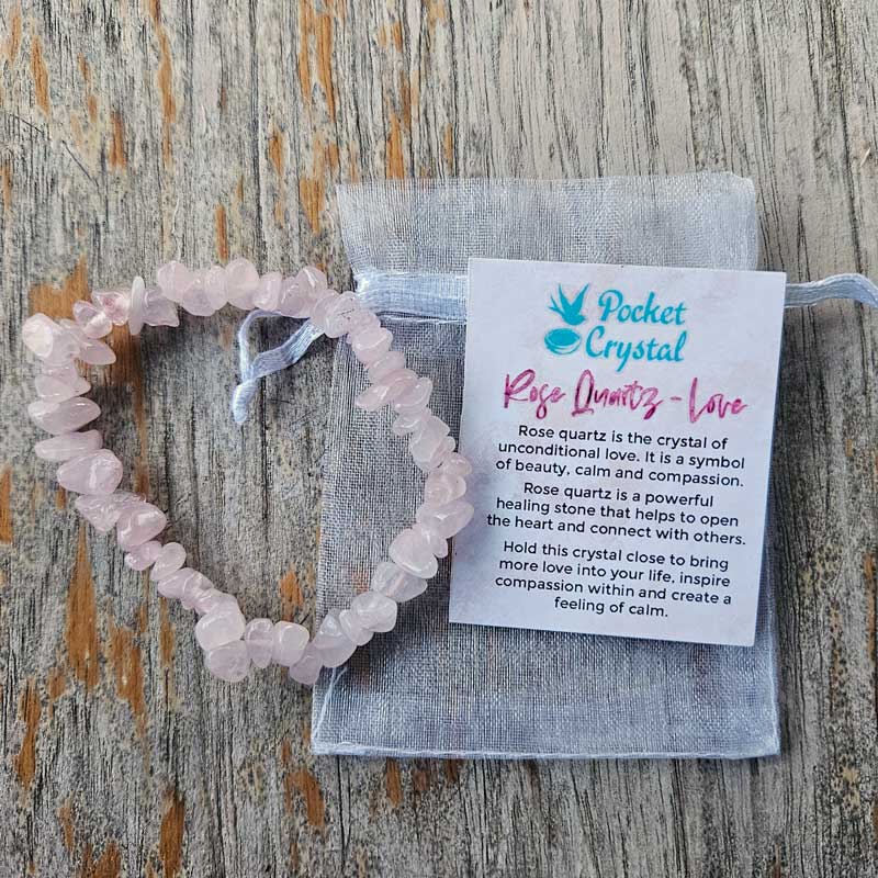 Rose Quartz Crystal Chip Stretch Bracelet