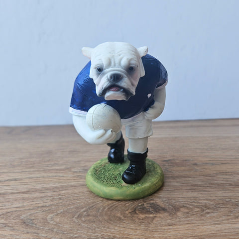 Rugby Playing Bulldog Figurine