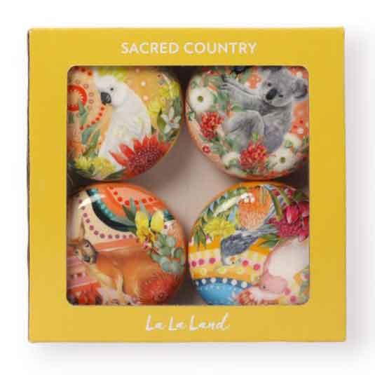 Sacred Country Gift Boxed Set of 4 Christmas Bauble Ornaments