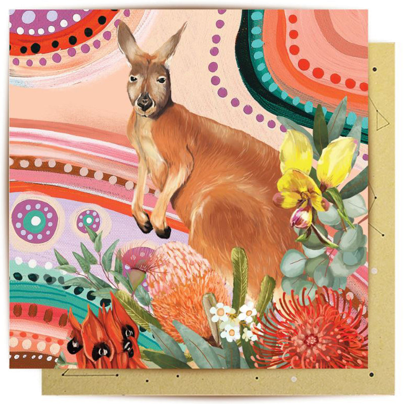 Sacred Country Kangaroo Greeting Card