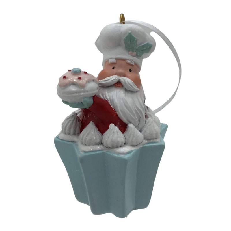 Santa Cupcake Christmas Hanging Ornament