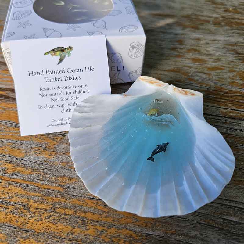 Scallop Trinket Dish - Floating Dolphin