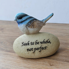 Seek To Be Whole Not Perfect Blue Wren Figurine