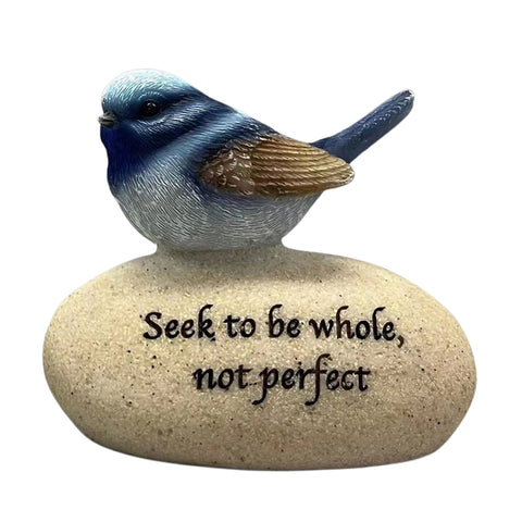 Seek To Be Whole Not Perfect Blue Wren Figurine