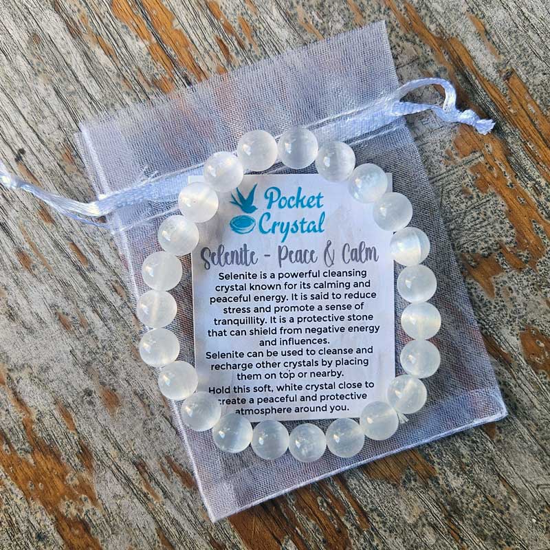 Selenite Crystal Stretch Bracelet