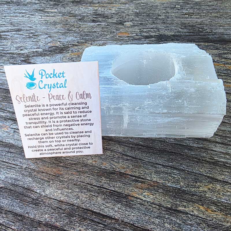 Selenite Crystal Tealight Candle Holder