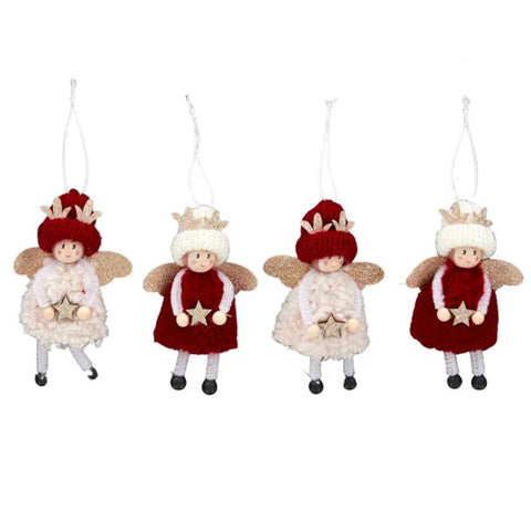 Set of 4 Hanging Christmas Angels - Gift Boxed