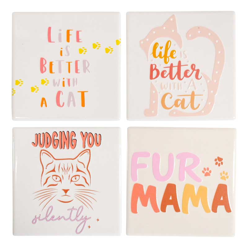 Cat Person Set of 4 Coasters