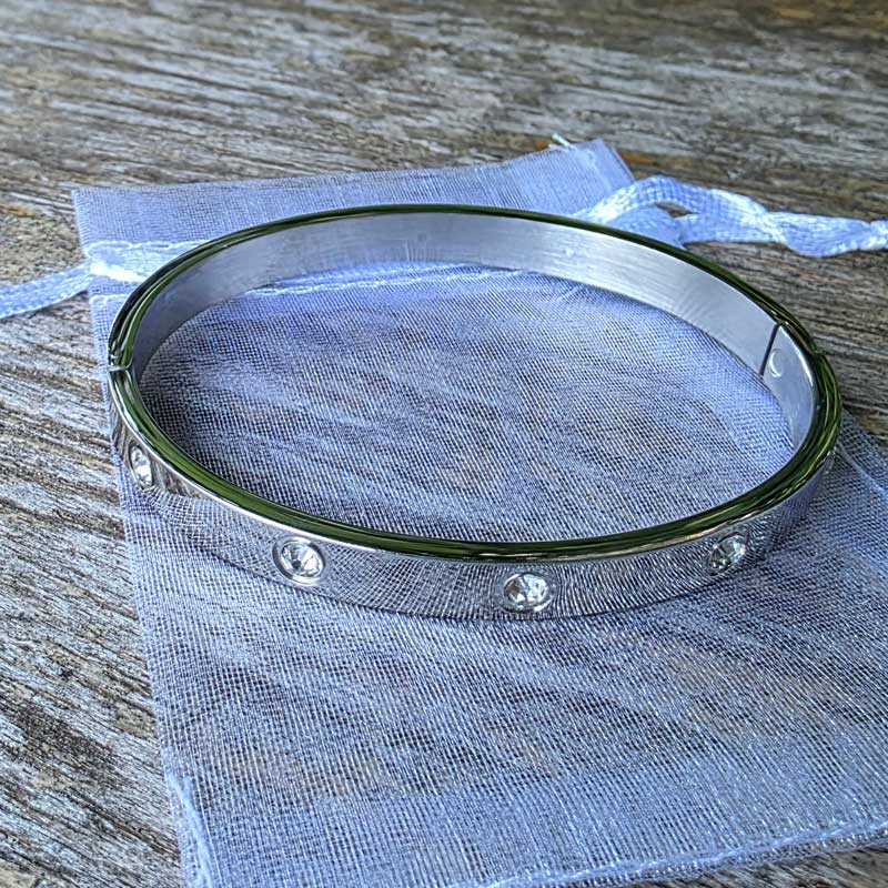 Silver Crystal Bangle