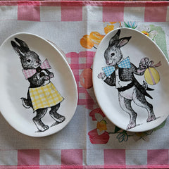 Sketch Bunny Rabbit Plate - Boy