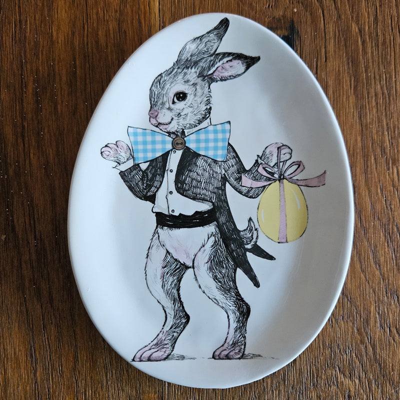 Sketch Bunny Rabbit Plate - Boy