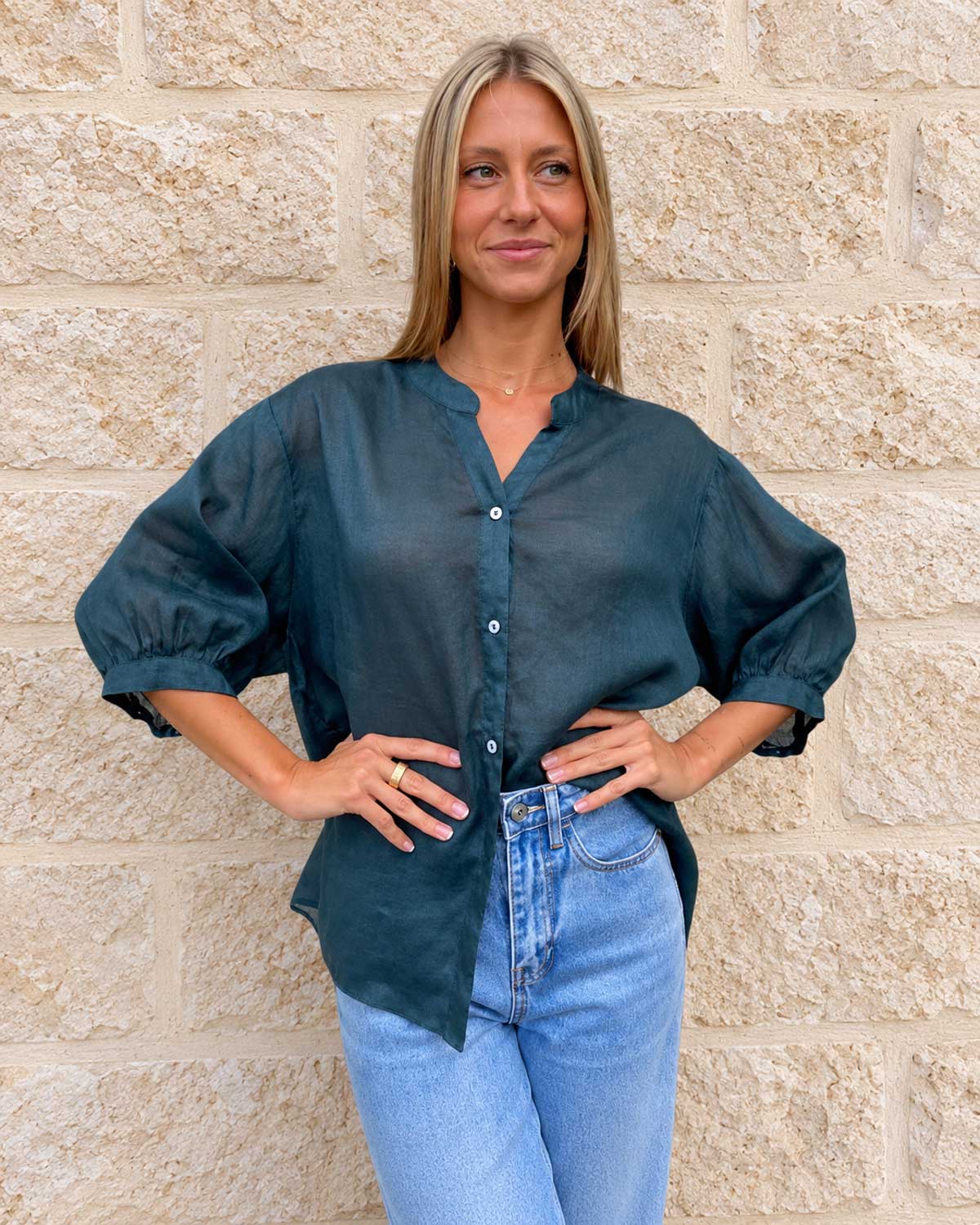 Worthier The Label Aurora Linen Shirt – Slate