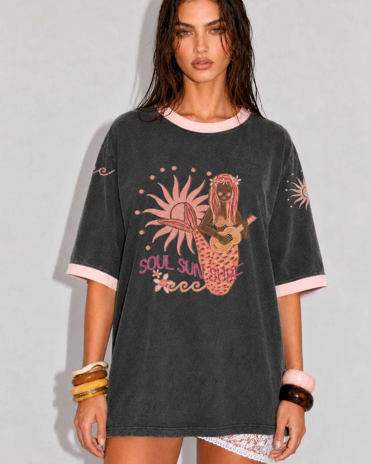 Soul Sun Surf Charcoal Tee By Coco Cartel