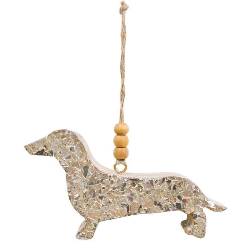 Hanging Dachshund Sparkling Christmas Ornament