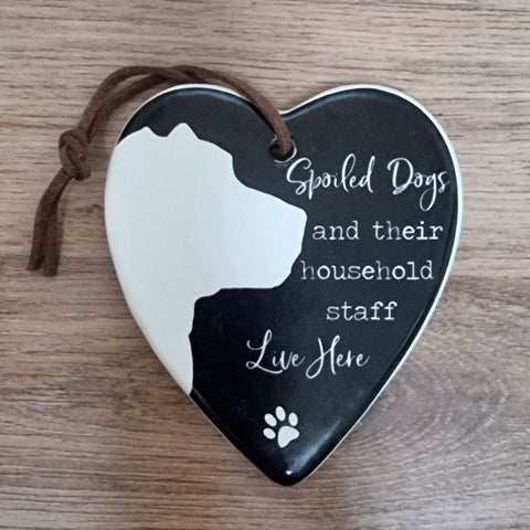 Hanging Heart Spoiled Dogs Live Here Ornament