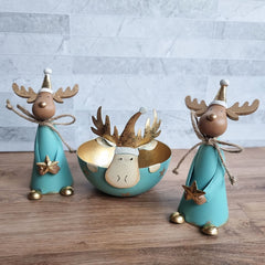 Standing Christmas Reindeer - Aqua