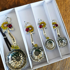 Set of 4 Metal Ladybug Measuring Spoons Gift Boxed