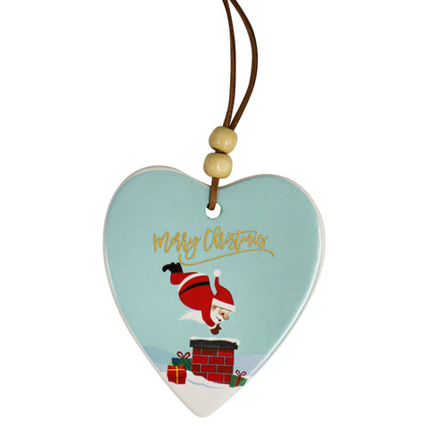 Super Santa Merry Christmas Hanging Heart Ornament