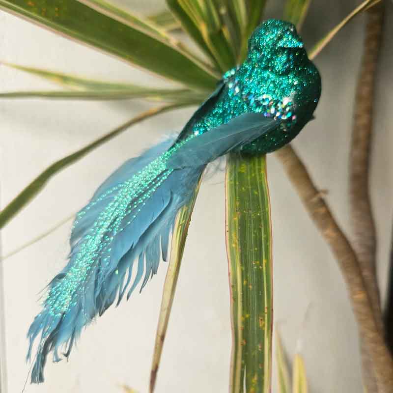 Bird With Clip Christmas Decoration - Bright Teal