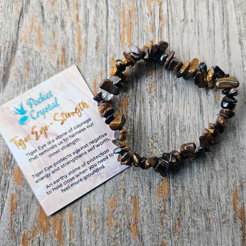 Tiger Eye Crystal Chip Stretch Bracelet